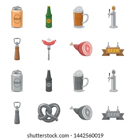 Isolated object of pub and bar symbol. Set of pub and interior vector icon for stock.