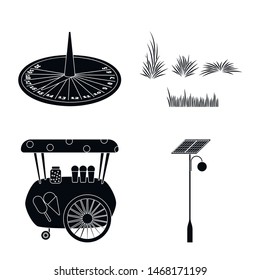 Isolated object of public and relaxation icon. Collection of public and park stock symbol for web.