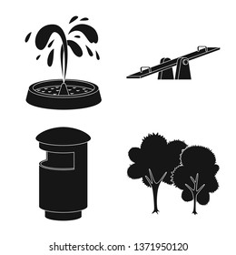 Isolated object of public and relaxation logo. Set of public and park vector icon for stock.