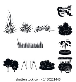 Isolated object of public and relaxation logo. Collection of public and park stock symbol for web.