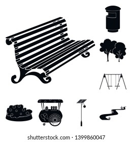 Isolated object of public and relaxation symbol. Collection of public and park stock symbol for web.