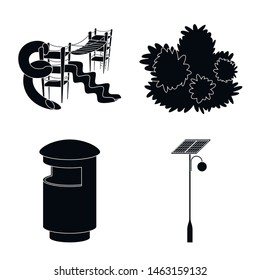 Isolated object of public and relaxation symbol. Set of public and park stock vector illustration.