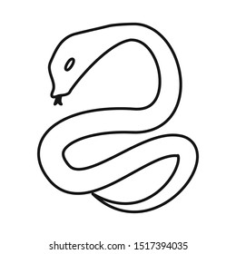 Isolated object of python and serpent sign. Web element of python and jungle stock symbol for web.