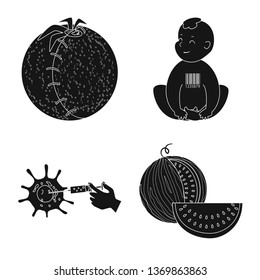 Isolated object of quality and laboratory sign. Collection of quality and genetically vector icon for stock.