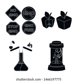 Isolated object of quality and laboratory sign. Collection of quality and genetically stock vector illustration.