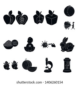 Isolated object of quality and laboratory symbol. Collection of quality and genetically vector icon for stock.