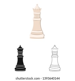 Isolated object of queen and board symbol. Set of queen and mate stock symbol for web.