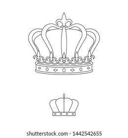 Isolated object of queen and heraldic symbol. Set of queen and vip stock vector illustration.