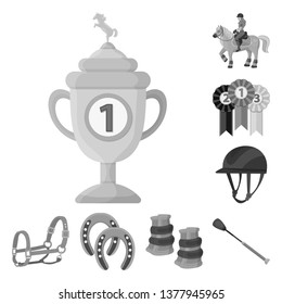 Isolated object of race  and horse  icon. Set of race  and racing  stock symbol for web.