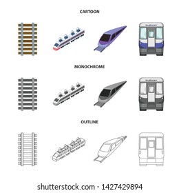 Isolated object of railroad and train icon. Set of railroad and way stock vector illustration.