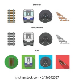 Isolated object of railroad and train icon. Set of railroad and way stock symbol for web.