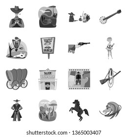 Isolated object of ranch and farm logo. Collection of ranch and history stock vector illustration.