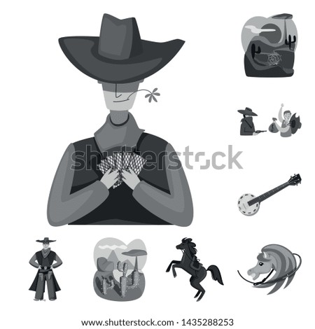 Isolated object of ranch and farm sign. Set of ranch and history stock vector illustration.