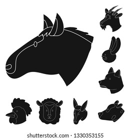 Isolated object of ranch  and organic  symbol. Collection of ranch  and head stock symbol for web.