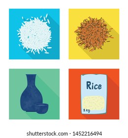 Isolated object of raw and agricultural icon. Set of raw and ecological stock symbol for web.