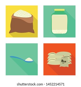 Isolated object of raw and agricultural logo. Set of raw and ecological stock vector illustration.