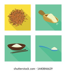Isolated object of raw and agricultural sign. Collection of raw and ecological stock vector illustration.