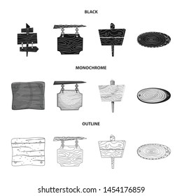 Isolated object of raw and forest icon. Set of raw and hardwood vector icon for stock.