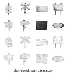 Isolated object of raw and forest icon. Collection of raw and hardwood vector icon for stock.
