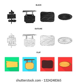 Isolated object of raw  and forest  logo. Set of raw  and hardwood stock symbol for web.