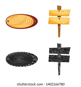 Isolated object of raw  and forest  logo. Collection of raw  and hardwood vector icon for stock.