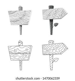 Isolated object of raw and forest logo. Set of raw and hardwood stock symbol for web.