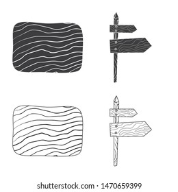 Isolated object of raw and forest logo. Set of raw and hardwood stock vector illustration.