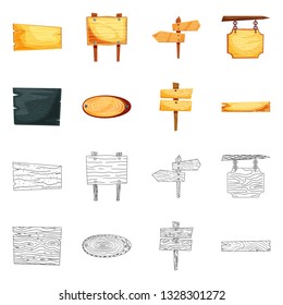 Isolated object of raw  and forest  sign. Collection of raw  and hardwood stock symbol for web.