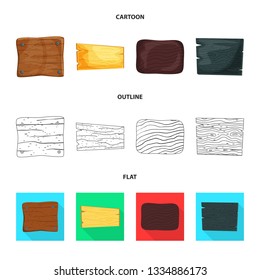 Isolated object of raw  and forest  sign. Set of raw  and hardwood stock vector illustration.