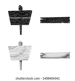 Isolated object of raw  and forest  sign. Set of raw  and hardwood vector icon for stock.