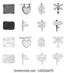Isolated object of raw and forest sign. Set of raw and hardwood vector icon for stock.