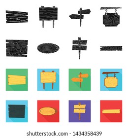Isolated object of raw and forest sign. Collection of raw and hardwood stock vector illustration.