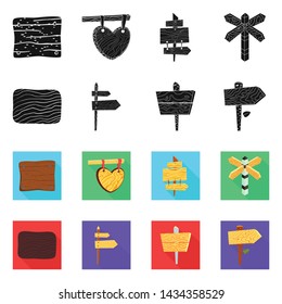 Isolated object of raw and forest sign. Set of raw and hardwood vector icon for stock.