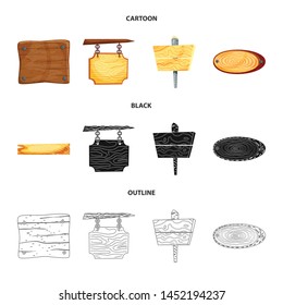 Isolated object of raw and forest sign. Collection of raw and hardwood stock symbol for web.