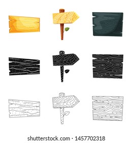 Isolated object of raw and forest sign. Set of raw and hardwood vector icon for stock.