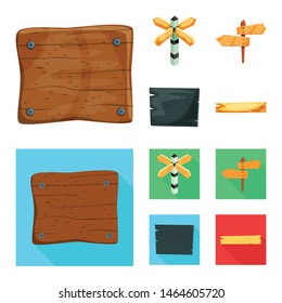 Isolated object of raw and forest sign. Collection of raw and hardwood stock vector illustration.
