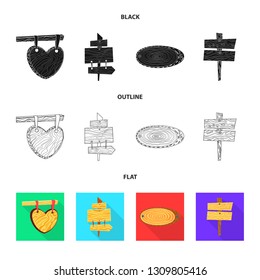 Isolated object of raw  and forest  symbol. Set of raw  and hardwood vector icon for stock.