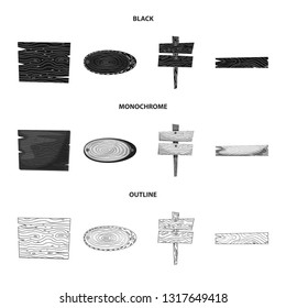 Isolated object of raw  and forest  symbol. Set of raw  and hardwood stock symbol for web.