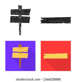 Isolated object of raw  and forest  symbol. Set of raw  and hardwood stock vector illustration.