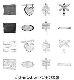 Isolated object of raw and forest symbol. Collection of raw and hardwood stock symbol for web.