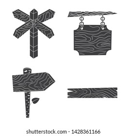 Isolated object of raw and hardwood icon. Collection of raw and wood stock vector illustration.