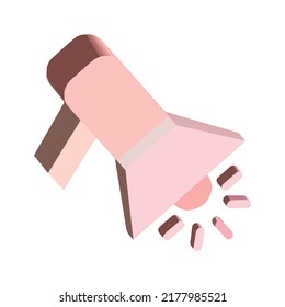 Isolated object realistic 3d megaphone vector Illustration