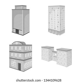 Isolated object of realty and modern icon. Collection of realty and building stock symbol for web.