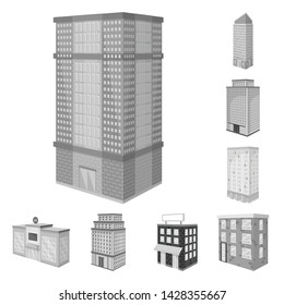 Isolated object of realty and modern icon. Set of realty and building vector icon for stock.