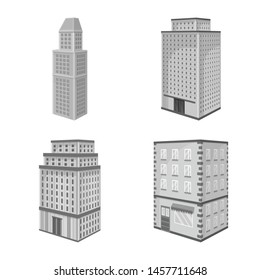 Isolated object of realty and modern icon. Collection of realty and building stock symbol for web.