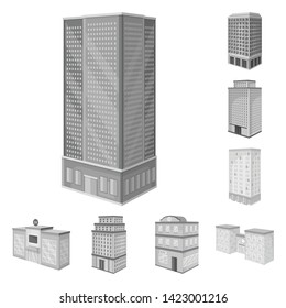 Isolated object of realty and modern logo. Collection of realty and building stock vector illustration.