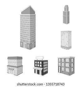 Isolated object of realty and modern sign. Set of realty and building stock symbol for web.