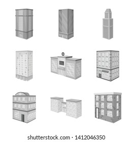 Isolated object of realty and modern sign. Collection of realty and building vector icon for stock.