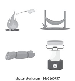 Isolated object of recreation and park sign. Set of recreation and excursions stock symbol for web.