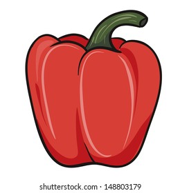 Isolated object. Red pepper. vector illustration